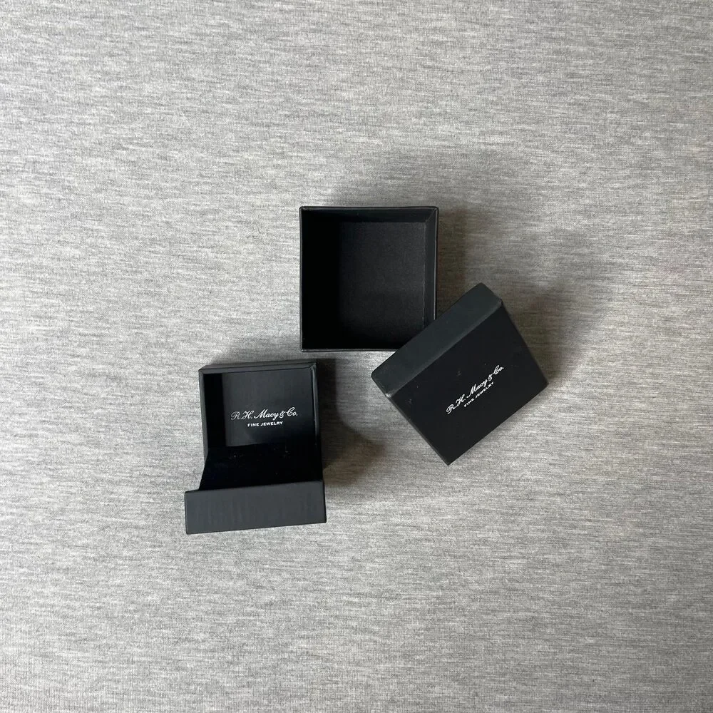Macy’s 2” x 2.5” Black Jewelry Gift Box 2 PCS. Set